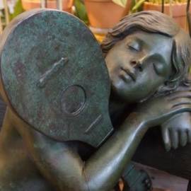 Angel Statue - image LadyBronzeStatueLadyWithLuteOnABench-270x270 on https://www.riveroaksplanthouse.com