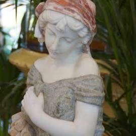 Lady Bronze Statue-Lady With Lute On A Bench - image MarbleStatue1-270x270 on https://www.riveroaksplanthouse.com